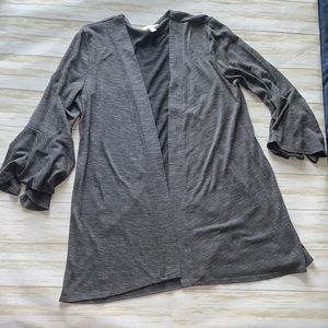 Lauren Conrad Dark Grey cardigan with belle sleeves size large